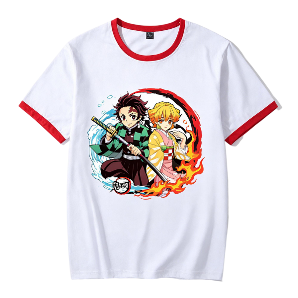 Demon Slayer Tanjiro & Zenitsu Water vs Fire Ringer T-Shirt