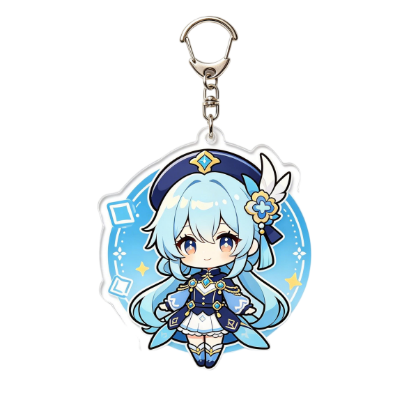 Blue Hair Chibi Uniform Acrylic Keychain