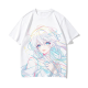 Rainbow Line Art Anime Girl T-Shirt